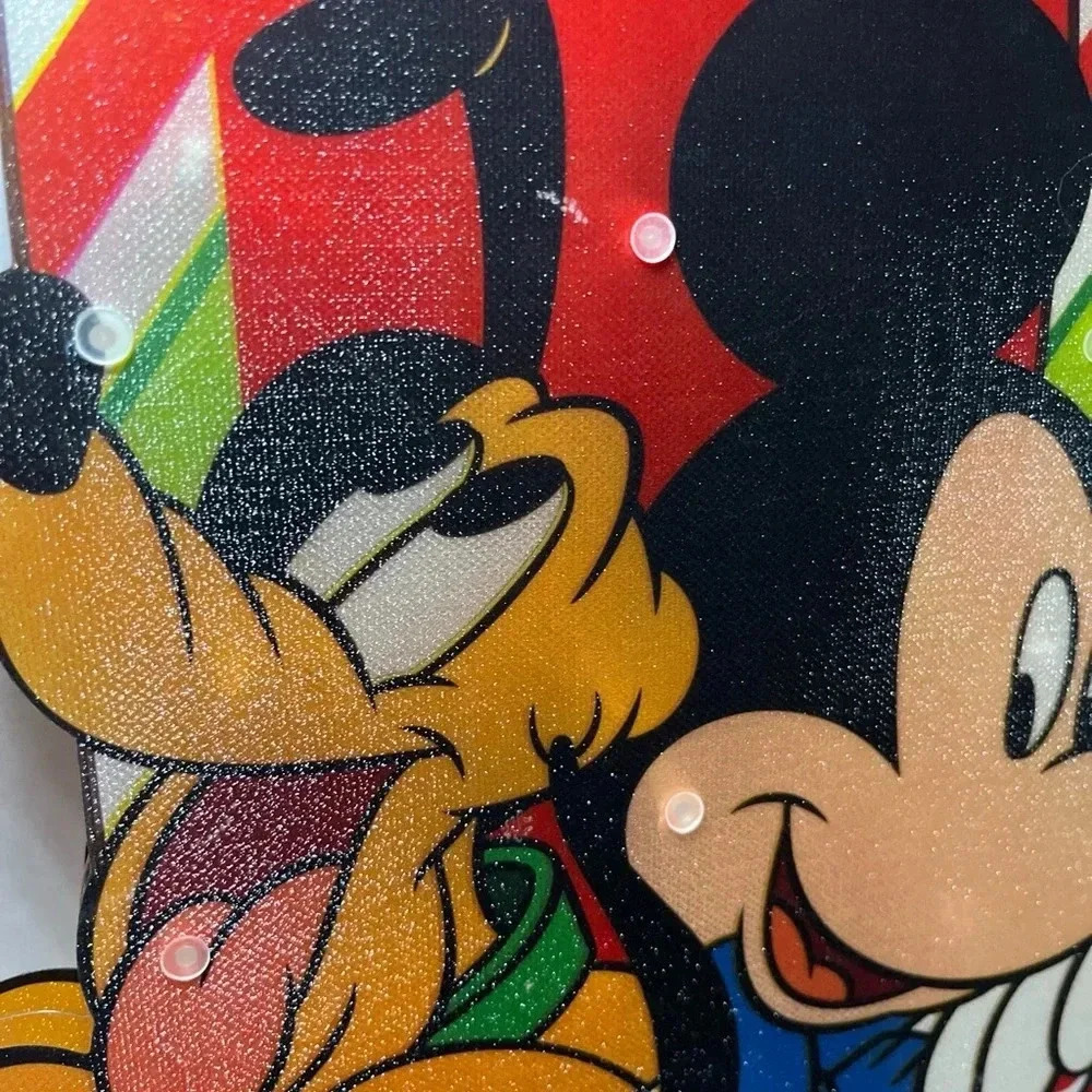 2010 Disney Mickey & Pluto Joyful Christmas Lights Lighted Sculpture 15 Inch - Picture 4 of 10